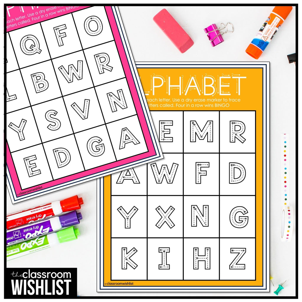 Alphabet Letter Formation Bingo Game | Uppercase Letter Tracing - Hot Chocolate Teachables