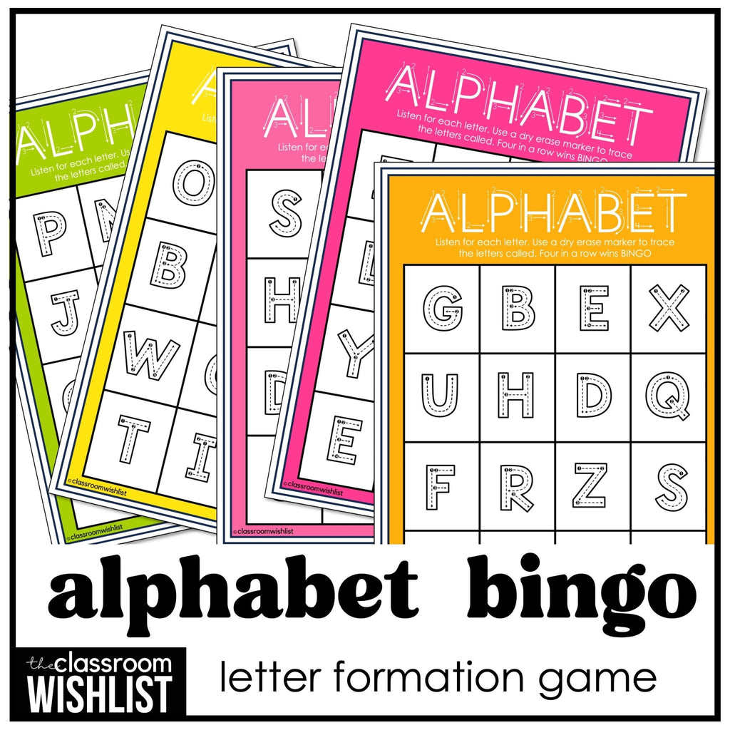 Alphabet Letter Formation Bingo Game | Uppercase Letter Tracing - Hot Chocolate Teachables