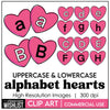 Alphabet Letter Hearts | Uppercase & Lowercase Moveable Clipart - Hot Chocolate Teachables