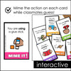 Back to School Verb Charades | Miming Game Cards for Kids - Hot Chocolate Teachables