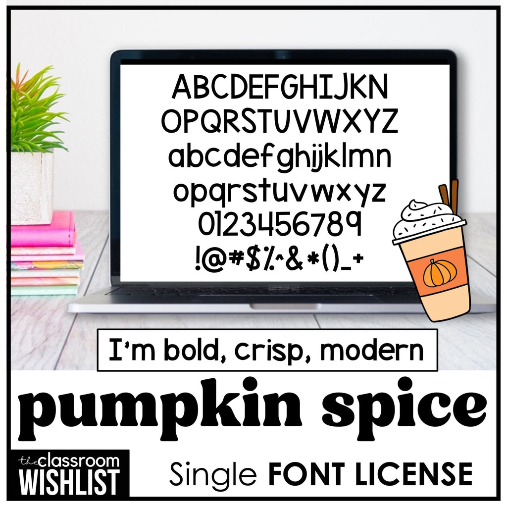 BOLD Handwritten Font - Single Font License for Pumpkin Spice - Hot Chocolate Teachables