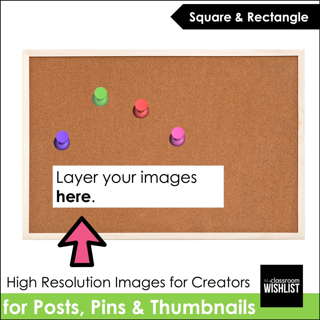 Create Your Own Bulletin Board - Mock Up with Push Pins | Add your own resources - Hot Chocolate Teachables