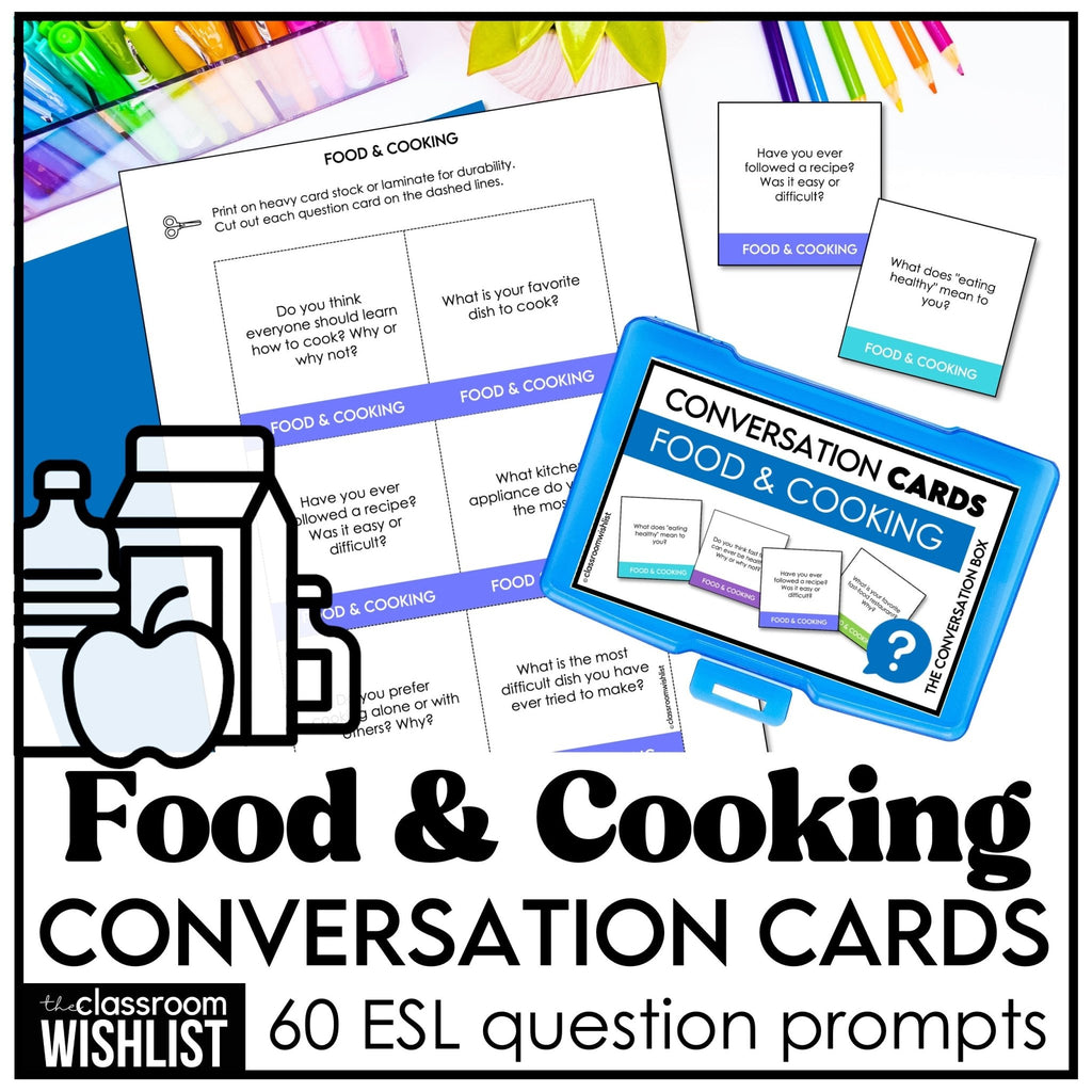 English Conversation Questions: Food & Cooking | ESL & EFL Speaking Activity - Hot Chocolate Teachables