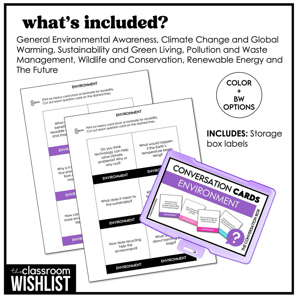 Environment & Sustainability | English Conversation Questions | ESL & EFL - Hot Chocolate Teachables