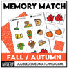 Fall Memory Game | Picture Cards | Autumn Vocabulary Matching Activity - Hot Chocolate Teachables