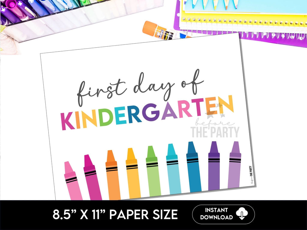 First Day Day of Kindergarten, Back to School School Signs - Hot Chocolate Teachables