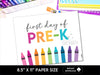 First Day Day of Pre-K Sign, Back to School School Signs - Hot Chocolate Teachables
