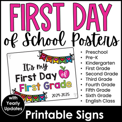 FIRST day of school SIGN - 2023-2024 Preschool & K-6 – Hot Chocolate ...