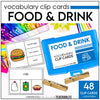 Food & Drink Vocabulary CLIP CARD activity task cards for ELL ESL ELD - Hot Chocolate Teachables