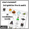 Halloween Bingo Game for Preschool & Kindergarten | Fun ESL Vocabulary Activity - Hot Chocolate Teachables