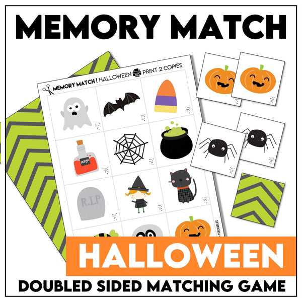 Halloween Vocabulary Memory Match - Hot Chocolate Teachables