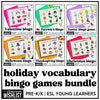 Holiday Vocabulary Bingo Bundle for Preschool | Kindergarten | ESL Learners - Hot Chocolate Teachables