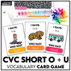 Literacy Card Game for CVC Short Vowels O - U - I HAVE, WHO HAS? - Hot Chocolate Teachables