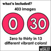 Moveable Number Images 0 - 30 | Rainbow Numbers Counting Clipart - 403 images - Hot Chocolate Teachables