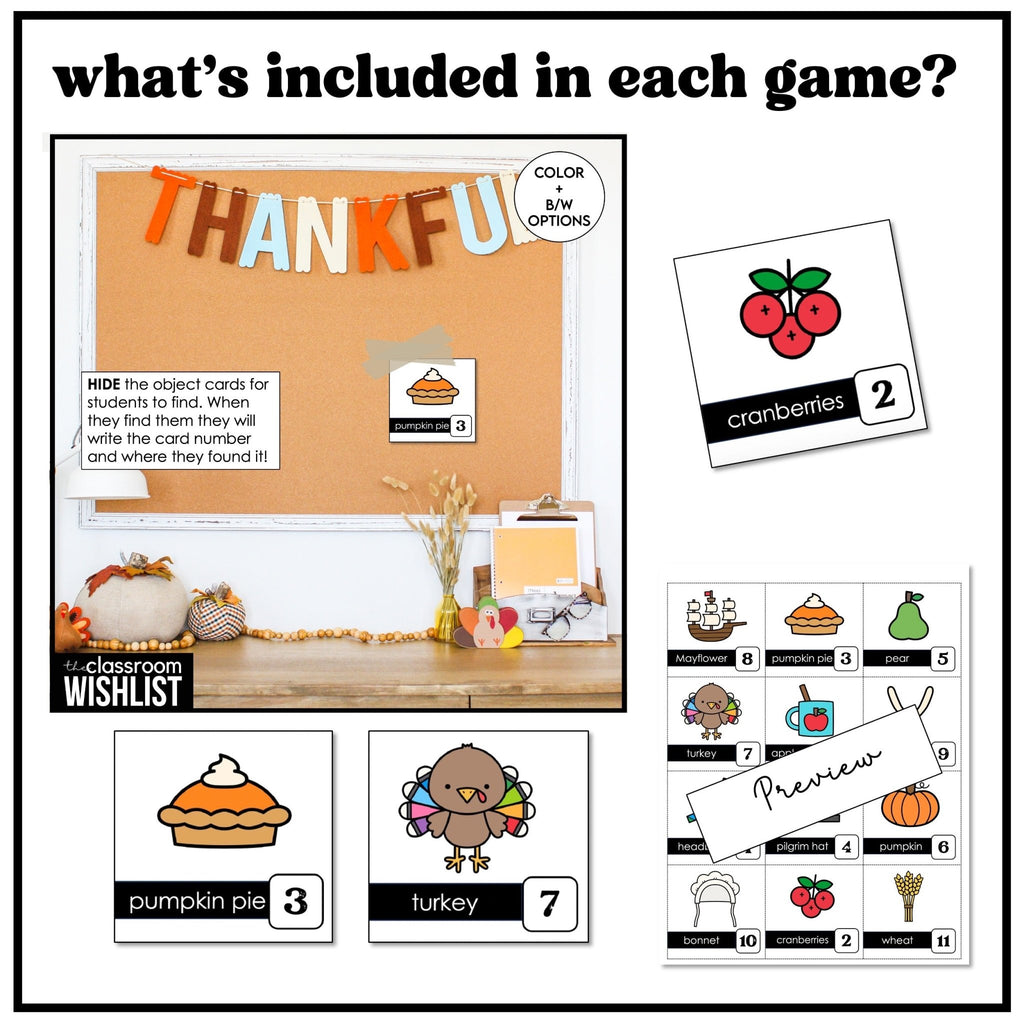 Seasonal & Holiday Scavenger Hunt Bundle – Vocabulary Picture Hunt Party Bundle - Hot Chocolate Teachables