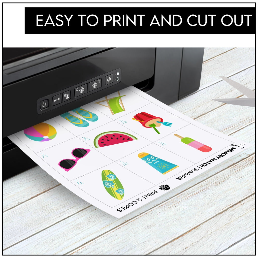 Summer Vocabulary Memory Match - Hot Chocolate Teachables