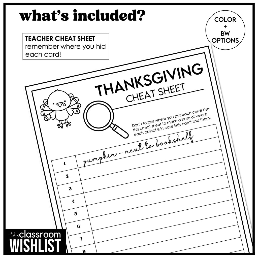 Thanksgiving Vocabulary Scavenger Hunt - Classroom Party Game with Clues - Hot Chocolate Teachables