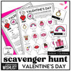 Valentine's Day Vocabulary Scavenger Hunt - Classroom Party Game with Clues - Hot Chocolate Teachables