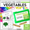 Vegetable Vocabulary CLIP CARD activity task cards for ELL - ESL - EFL - Hot Chocolate Teachables