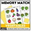 Vegetable Vocabulary Memory Game | Picture Cards | Matching Activity - Hot Chocolate Teachables