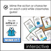 WINTER Charades : Action Verb and Noun Miming Cards - Hot Chocolate Teachables