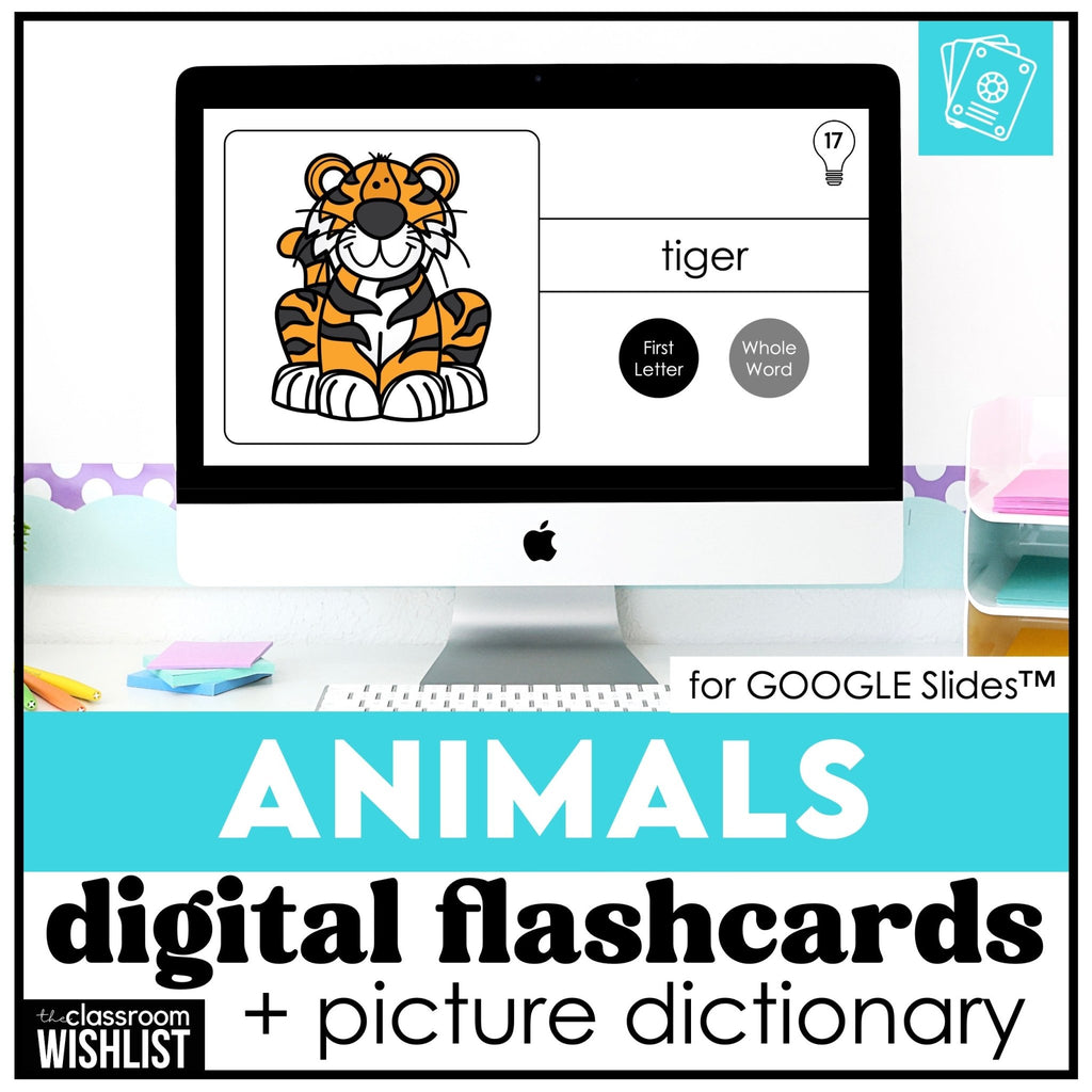 Zoo & Farm Animal Recognition Digital Flash Card & Vocabulary Picture Dictionary - Hot Chocolate Teachables