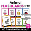 Animal Vocabulary Flash cards | ESL Task Cards - Zoo, Pets, Insects, Marine - Hot Chocolate Teachables