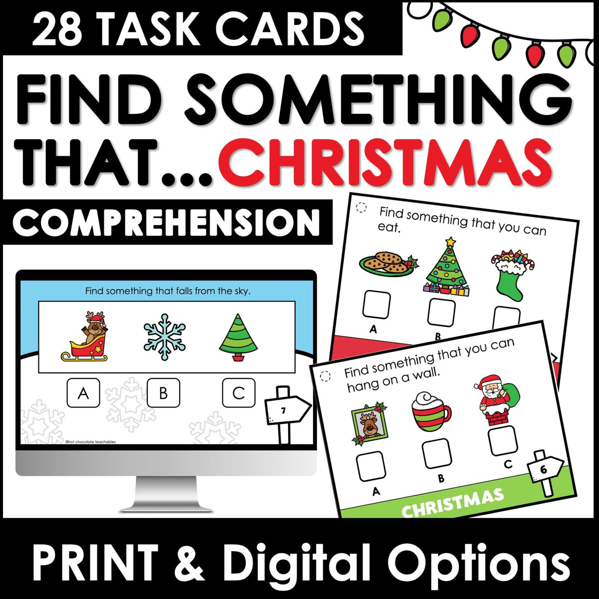 Christmas Task Cards: Sentence Comprehension Activity – Hot Chocolate ...