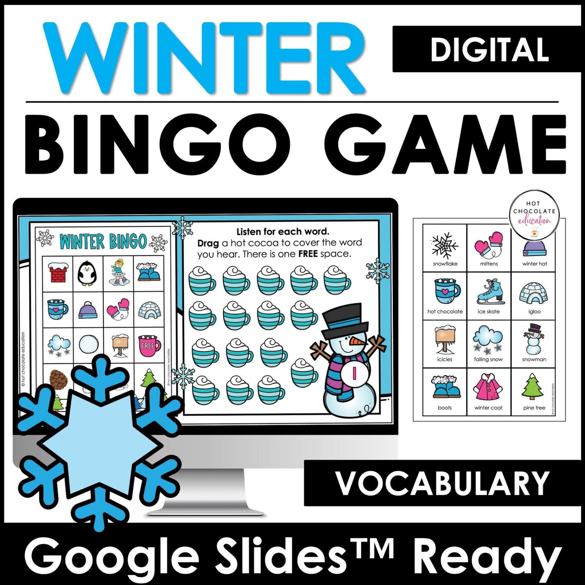 DIGITAL Winter Vocabulary Bingo Game for Google Slides™ – Hot Chocolate  Teachables