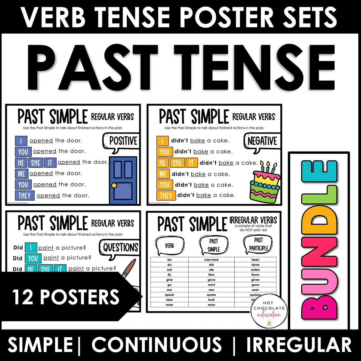 ESL Grammar Posters: Past Tenses - Regular & Irregular – Hot Chocolate  Teachables