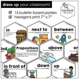 ESL Prepositions Of Place Posters - Word Wall Display – Hot Chocolate ...