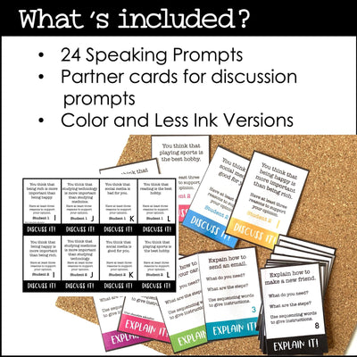 ESL Speaking Topic Prompts - Explain and Discuss Cards – Hot Chocolate ...