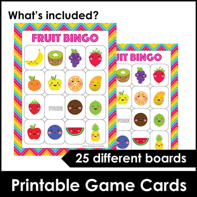 Fruit Vocabulary Bingo Game + Flashcards – Hot Chocolate Teachables