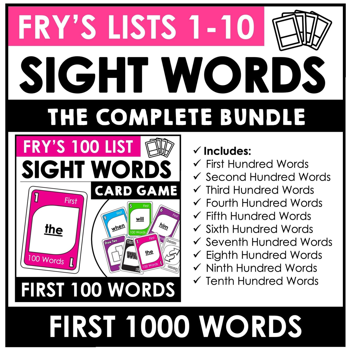 Frazzels Go Fish Sight Words Card Game - Ages 5+ - Dolch Primer Version with Old Maid Option (Kindergarten and 1st Grade)