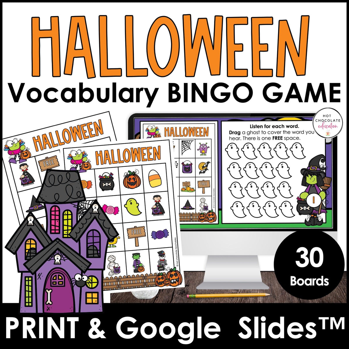 Halloween Bingo Game - Printable & Digital Version – Hot Chocolate  Teachables