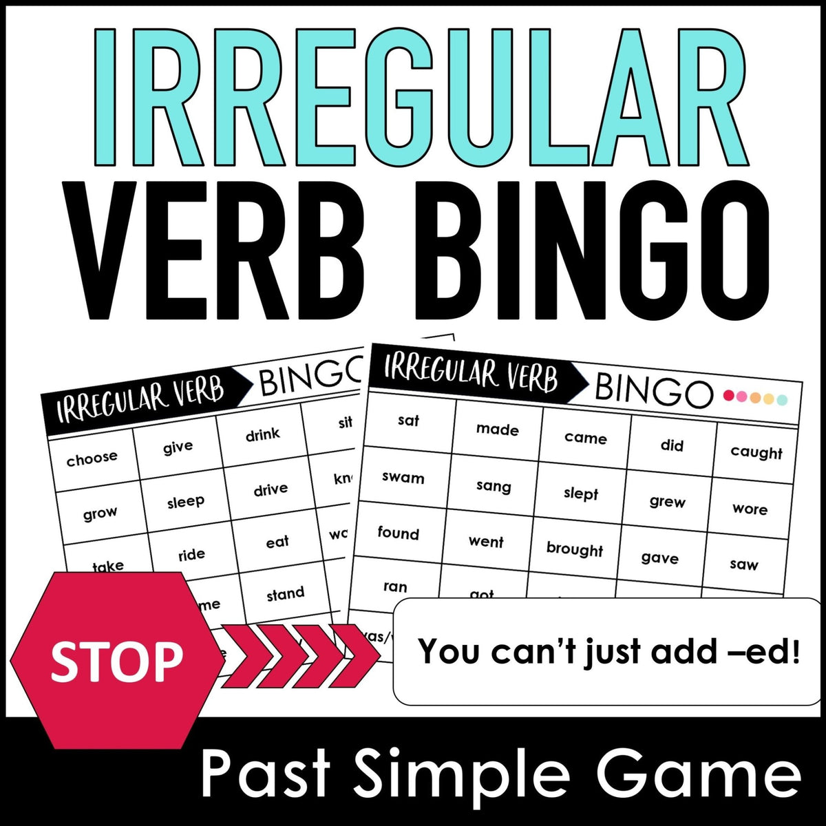 Irregular Verb BINGO Game: Past Simple – Hot Chocolate Teachables