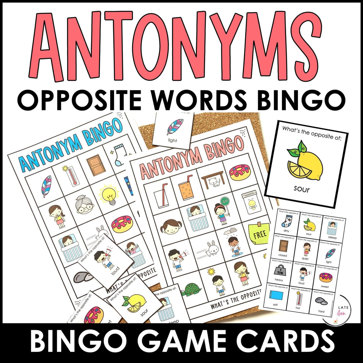 Opposite Words Printable Bingo Game - Antonyms – Hot Chocolate Teachables