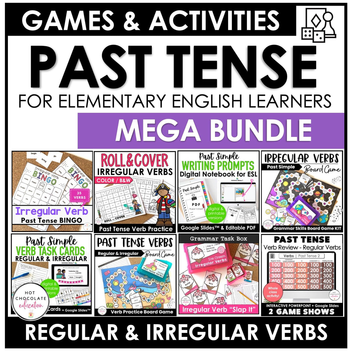 Past Tense Verbs : Regular and Irregular Games & Activities – Hot Chocolate  Teachables