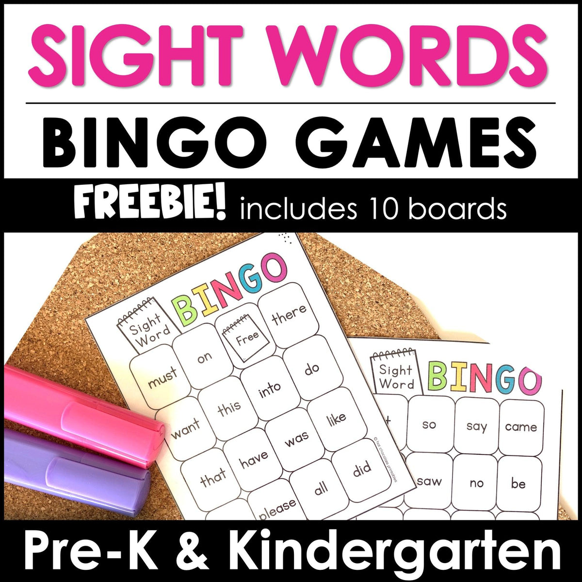 Free Beginning Sight Words Bingo - 10 Unique Boards – Hot Chocolate 