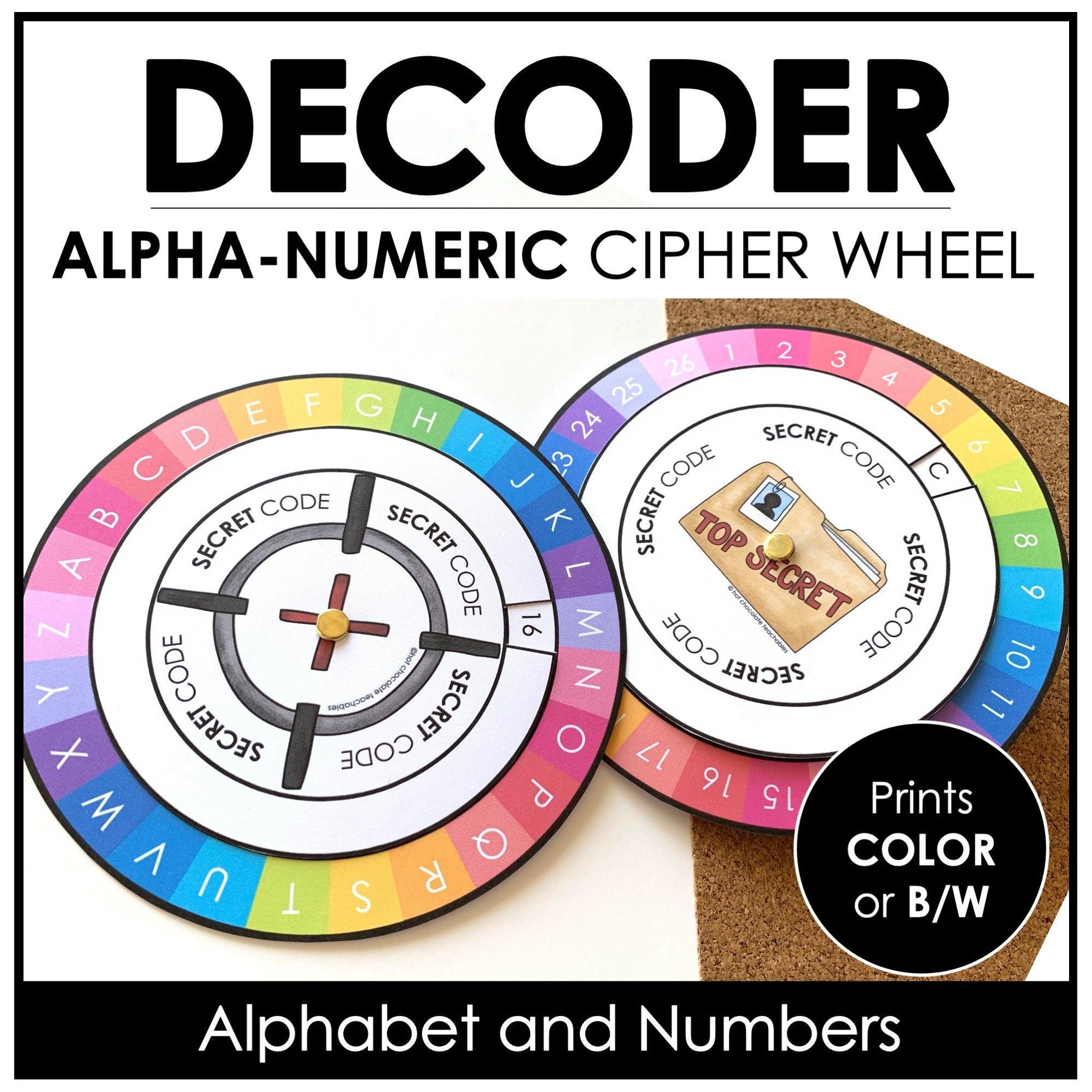 Alphabet Number Cipher Wheel | Secret Decoder – Hot Chocolate Teachables