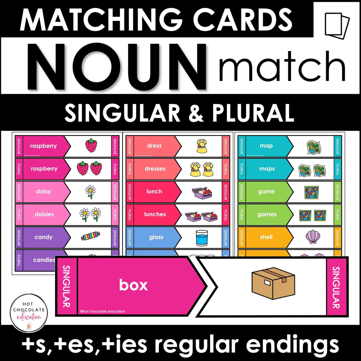 Singular and Plural Noun Suffix Match: -s, -es, -ies endings – Hot ...