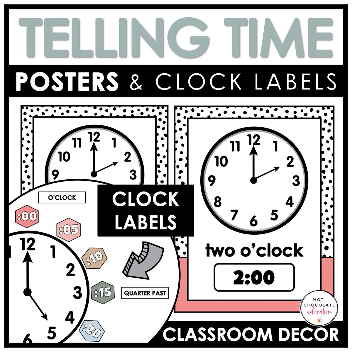 Parts of an Analogue Clock - Poster