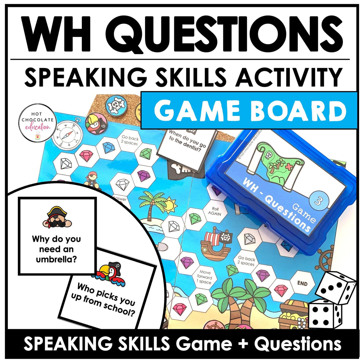 WH Question Board Game - What - When - Where - Why - Who – Hot Chocolate  Teachables