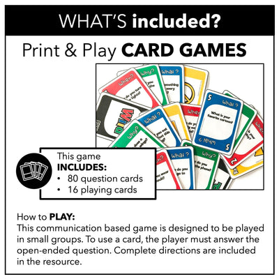 WH Question Card Game - What, When, Where & Why – Hot Chocolate Teachables