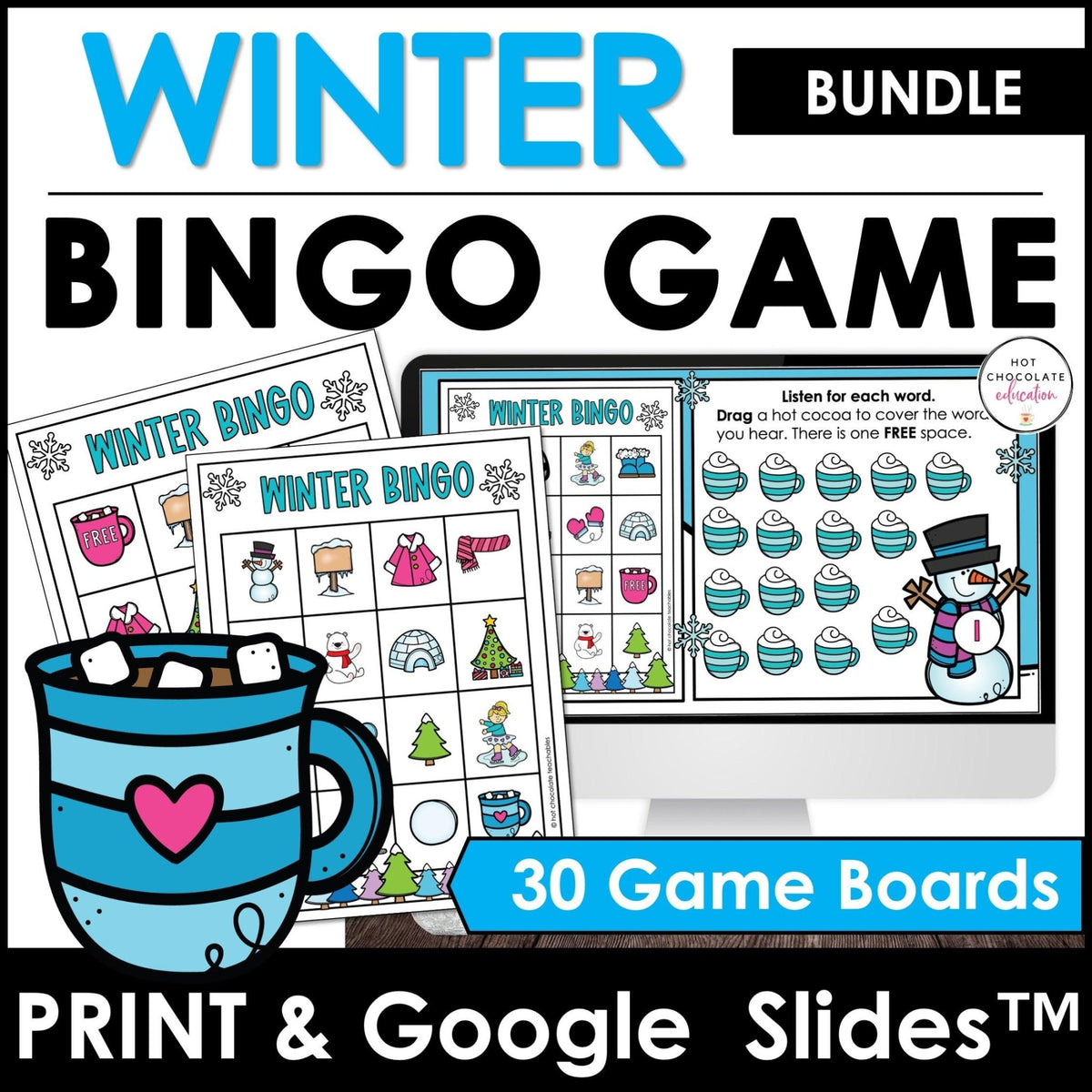 Winter Vocabulary Bingo Games - Print & Digital BUNDLE – Hot Chocolate  Teachables